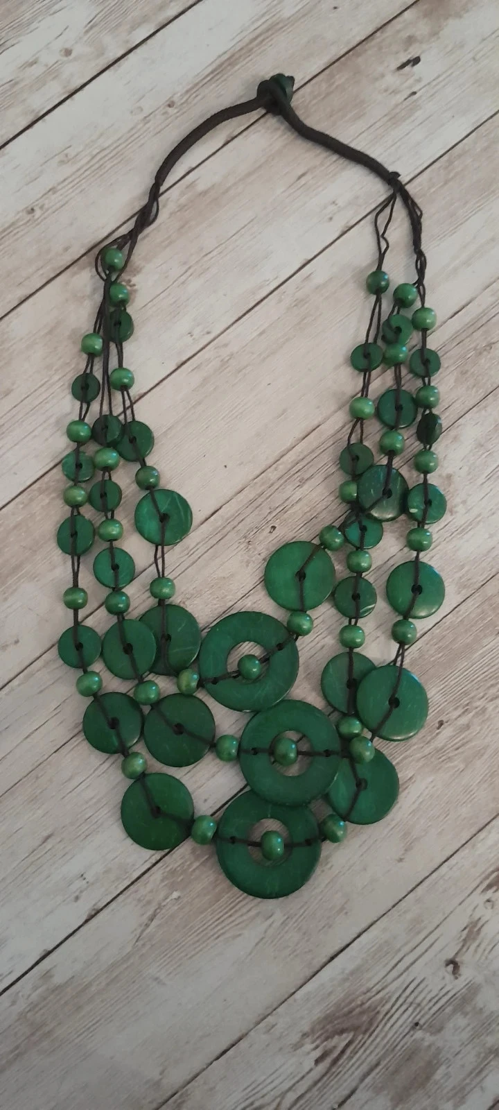 Collar de madera, color verde oscuro, estilo Bohemio – photo 2